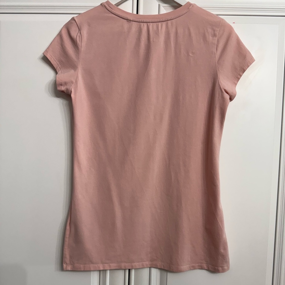 Smart Guess Women’s Sz Medium Pink Short Sleeve T-Shirt with Logo in Faux Pearls - Picture 6 of 12